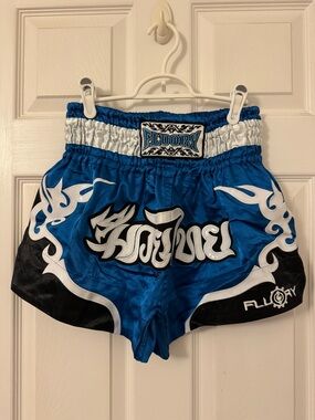 FLUORY Blue and Black Muay Thai Shorts